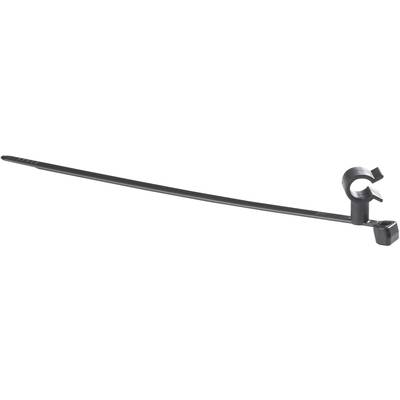 HellermannTyton 155-31202 T50SVC5-PA66HS-BK Kábelkötöző 4.70 mm Fekete Peremes rögzítéssel, Forgatható tartóval 1 db (155-31202)