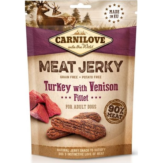 Carnilove Jerky Snack Turkey with Venison Fillet – pulyka szarvas filével 100g (MS_18413)