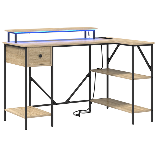 Birou Stejar sonoma 120 x 79 x 86.5 cm Lemn compozit