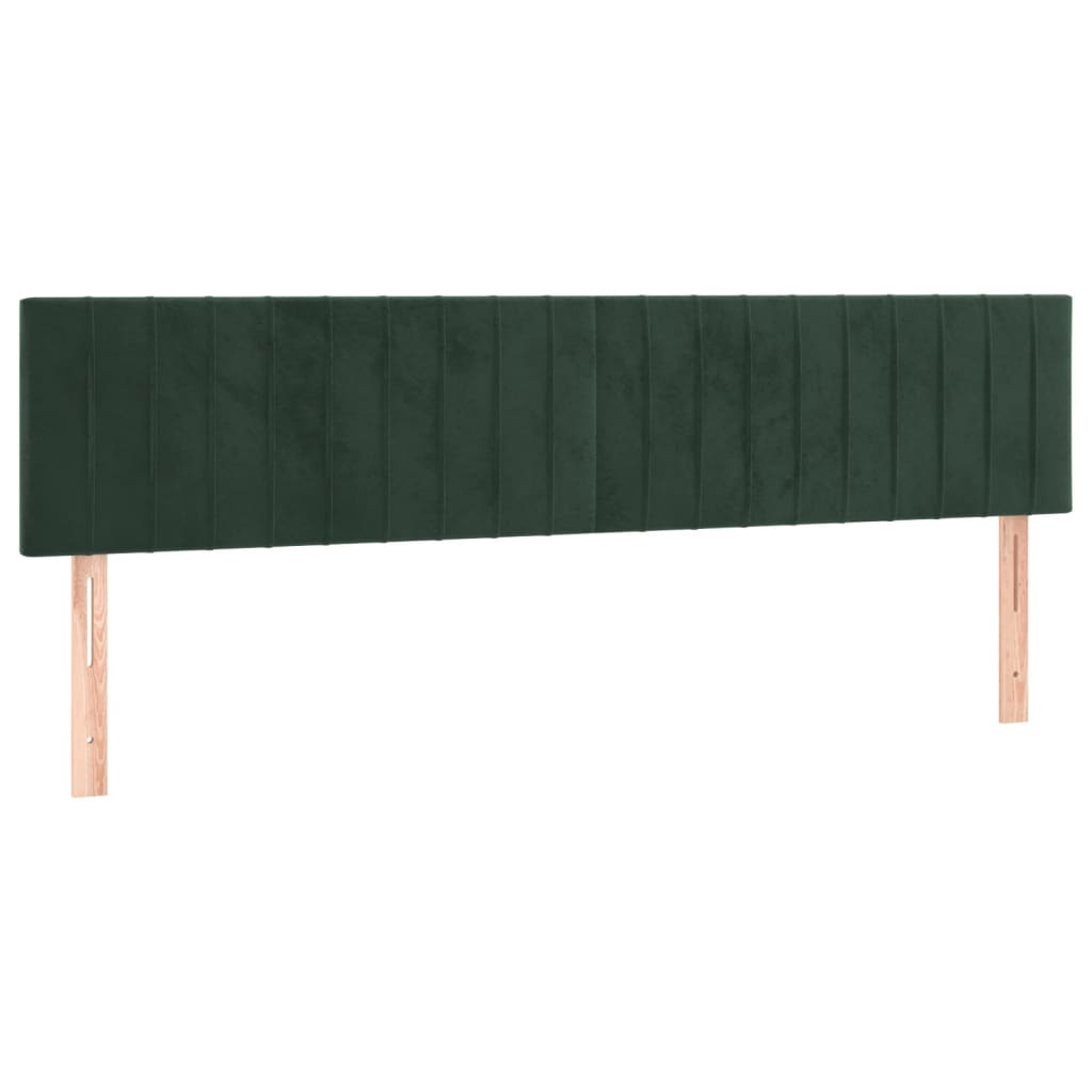 2 db sötétzöld bársony fejtámla 90x5x78/88 cm (346281)