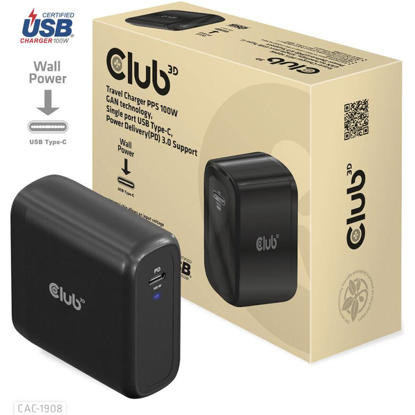 Club3D Reiseladegerät   1xUSB Typ C, PD 100W retail
