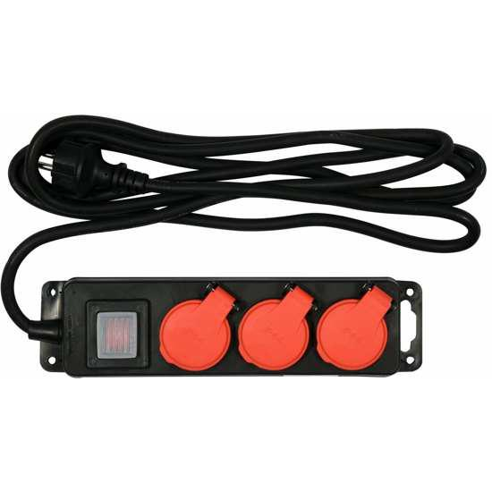 YATO Kabel prodlužovací dílenský 3 m vypínač 3 zásuvky (YT-81240)