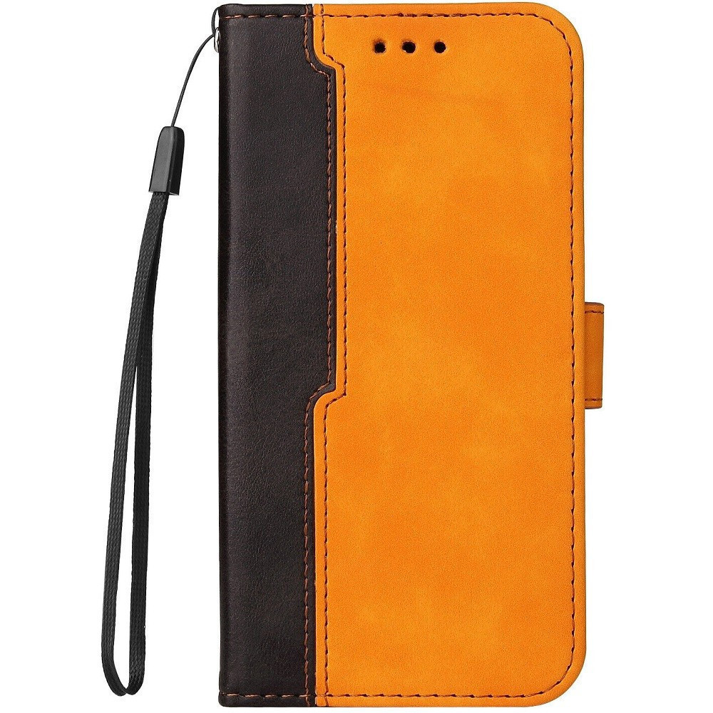 Xiaomi Redmi Turbo 3 / Poco F6, Oldalra nyíló tok, stand, kártyatartóval, kézpánttal, Wooze Colour Wallet, narancssárga (TS13435)