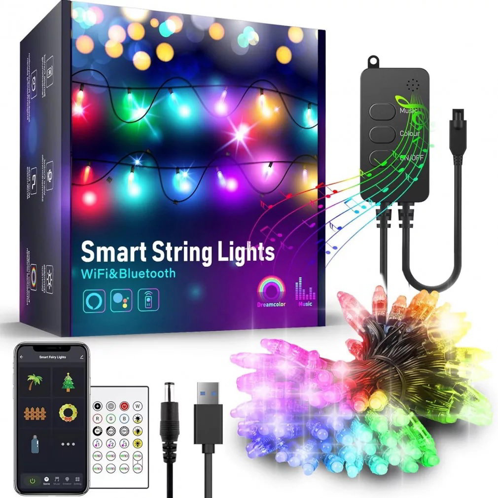 Delight 58380 KE Smart Kül-/Beltéri LED fényfüzér 5m - Színes (58380)