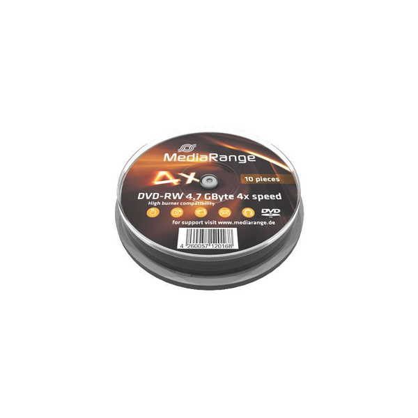 MediaRange DVD-RW 4,7GB 10pcs Spindel 4x