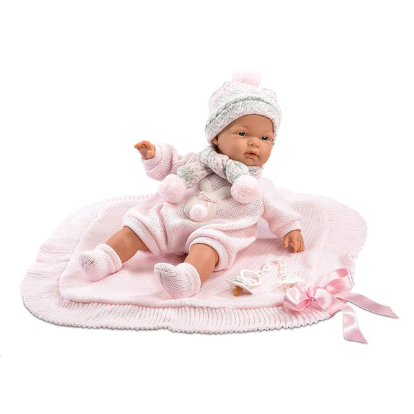 Llorens Újszülött lány baba takaróval és cumival 38cm (38938)