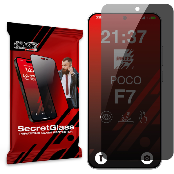 Matowe szkło prywatyzujące GrizzGlass SecretGlass do Xiaomi POCO F7 5G