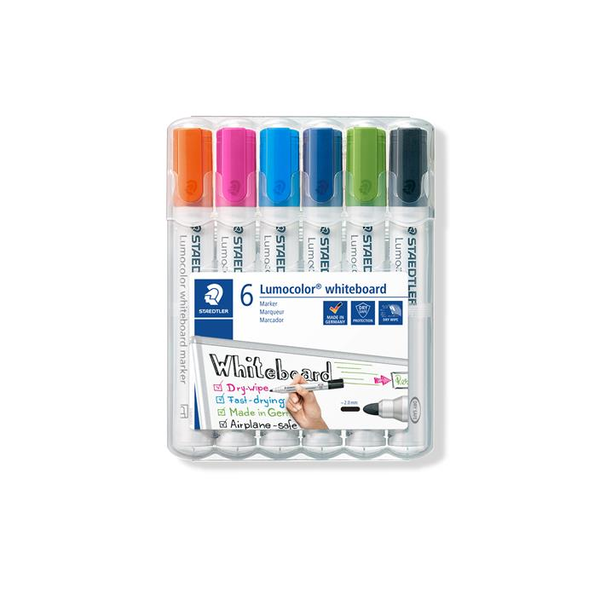 Staedtler Lumocolor 351 2mm Táblamarker készlet - Vegyes színek (6 db / csomag)