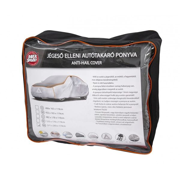 Autótakaró ponyva jégeső ellen XXL 571 x 203 x 119 cm (56164154) (ms56164154)