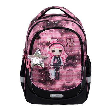 Belmil Leisure Plus Pink Girl Iskolatáska - Fekete/Rózsaszín (338-87/17)