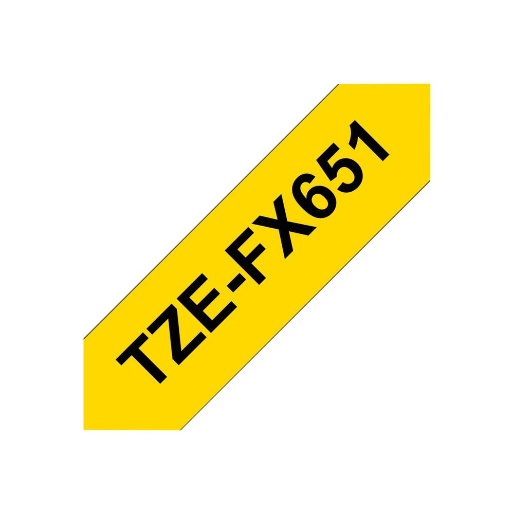 Brother flexible tape TZEFX651 - 24 mm - Black on yellow (TZEFX651)
