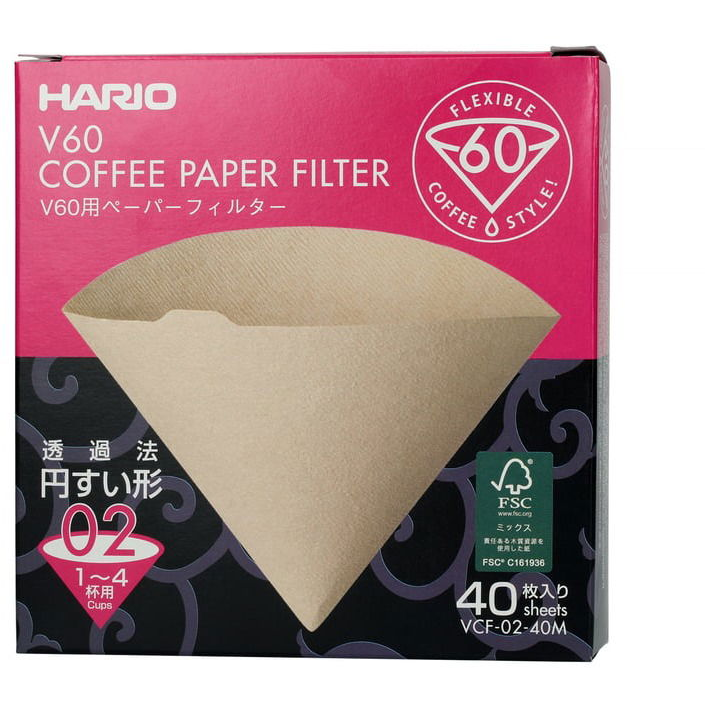 Hario Misarashi V60-02 - fehérítetlen, papír, 40db (VCF-02-40M)