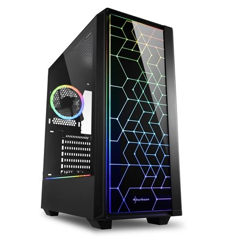 Sharkoon RGB LIT 100 táp nélküli ablakos ház fekete (4044951028153) (4044951028153)