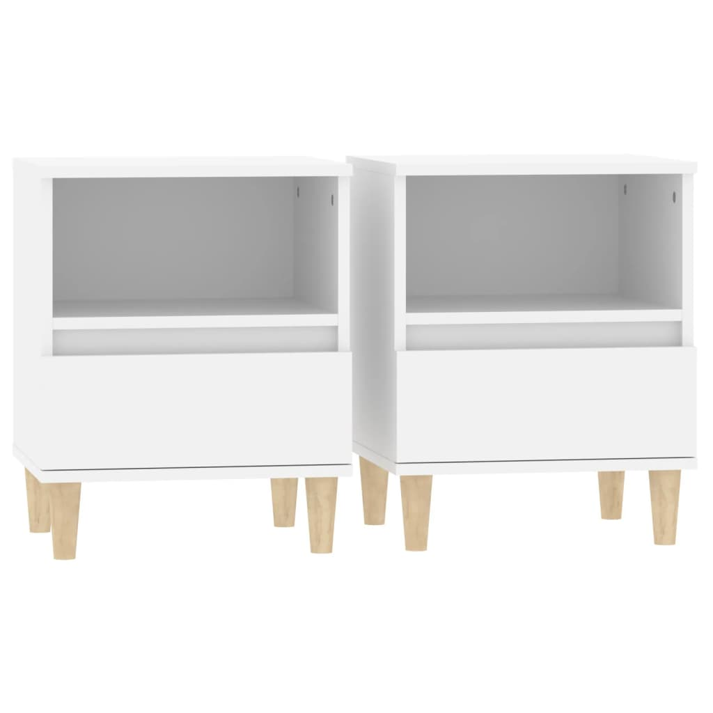 2 db fehér éjjeliszekrény 40 x 35 x 50 cm (821795)
