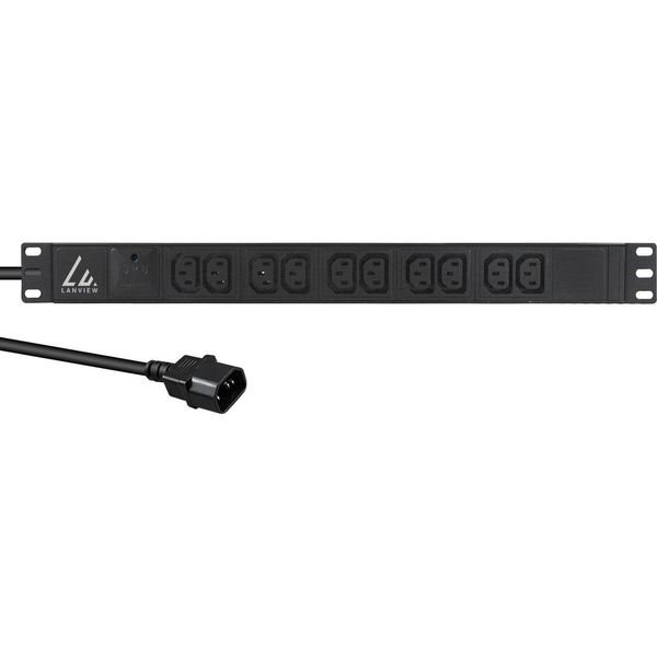 Lanview LVR-2MC14-SPD-C13X10 unità di distribuzione dell'energia (PDU) 8 presa(e) AC 1U Nero