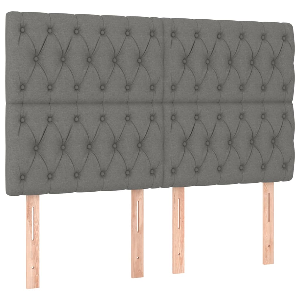 4 db sötétszürke szövet fejtámla 80x7x78/88 cm (3116675)