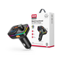 XO Bluetooth FM-transmitter/szivargyújtó töltő - 2xUSB + MP3 + Pendrive         lejátszás + RGB Light + PD25W Fast Charger - XO BCC09 - fekete