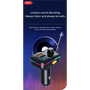 XO Bluetooth FM-transmitter/szivargyújtó töltő - 2xUSB + MP3 + Pendrive         lejátszás + RGB Light + PD25W Fast Charger - XO BCC09 - fekete