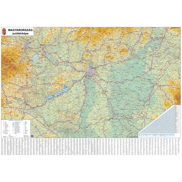 Stiefel Falitérkép 100x140 cm - Magyarország Autóstérképe (4860FL)