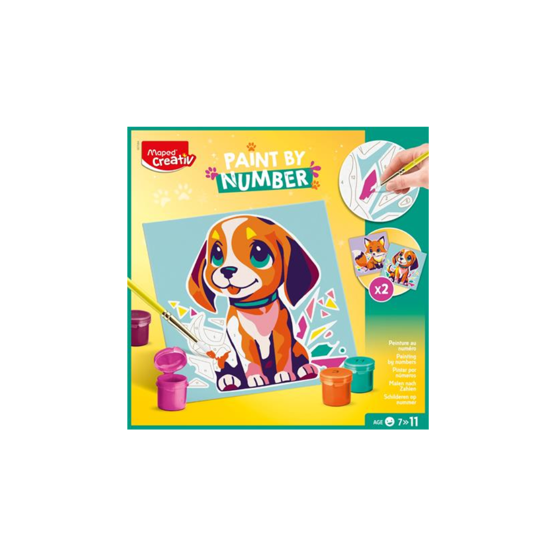 Maped Creativ 16 részes Számfestő készlet - Kutya és róka (907084)