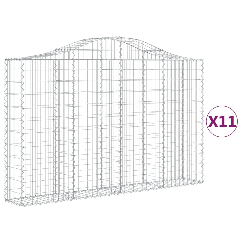 11 db íves horganyzott vas gabion kosár 200x30x120/140 cm (3145460)