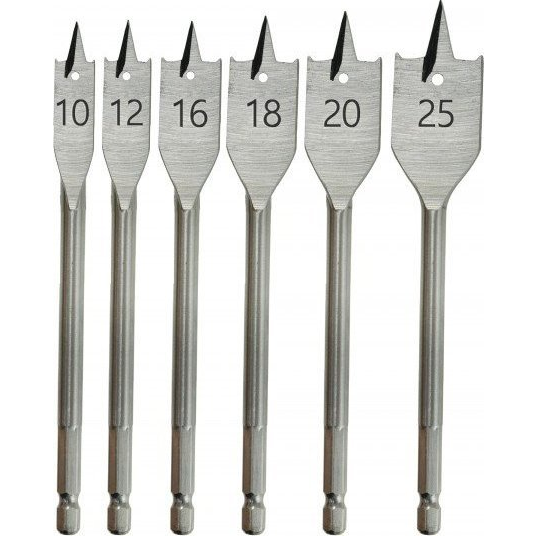 DEDRA WDAS06 Lapos Fafúrószár Készlet - 6 részes (WDAS06)