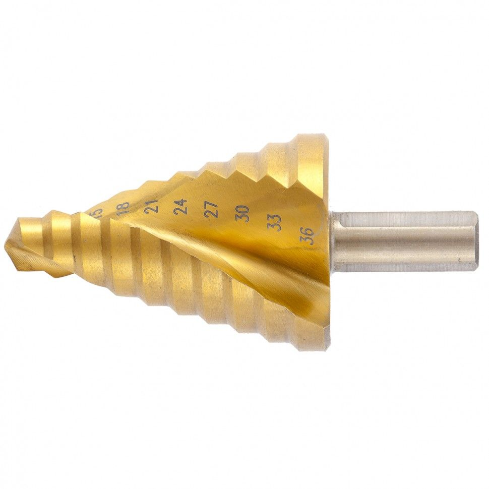 MTX 9-36mm lépcsősfúró csavart horony, 2 éllel háromszög befogással TIN (723589) (723589)