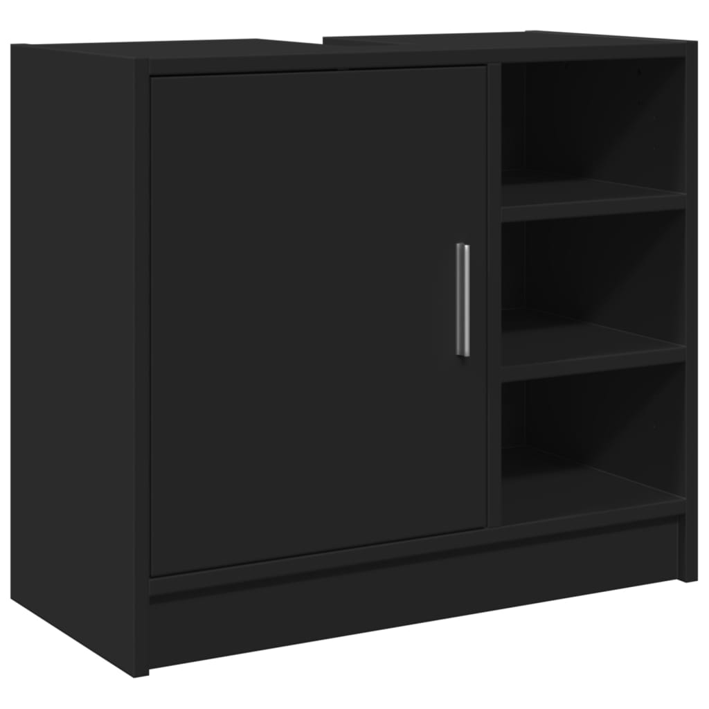 fekete szerelt fa mosdószekrény 63 x 29 x 55 cm (848130)
