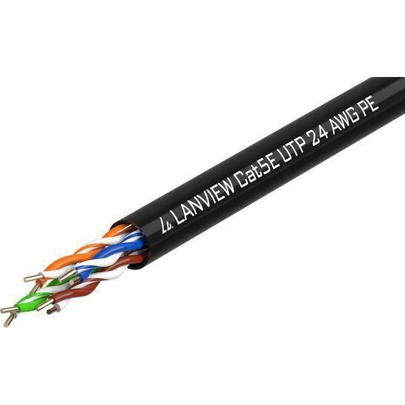 Lanview Lanview LVN122149 kabel sieciowy Czarny 305 m Cat5e U/UTP (UTP)