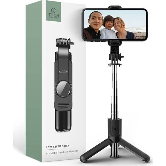 Statyw Tech-Protect Kijek do selfie Tech-protect L02S Wireless Selfie Stick Tripod Black