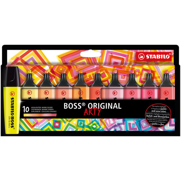 Комплект текст маркери, Stabilo, Boss Original Arty Warm Colours ST70/10-1-20, 10 цвята