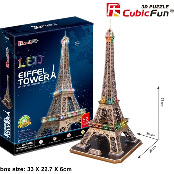 Cubicfun 3D Led Puzzle 82 Darabos Eiffel Torony