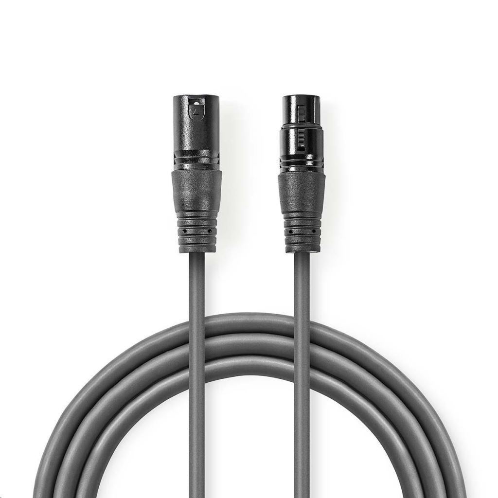 Nedis COTG15010GY200 egyensúlyozott XLR audiokábel XLR 3 csatlakozó -> XLR 3 aljzat 20 m szürke