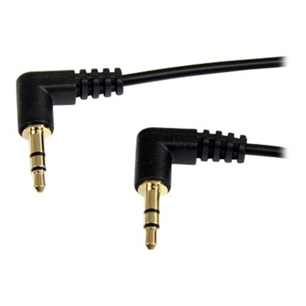 StarTech.com 0.3m Angle M/M lydkabel 0,3 m 3.5mm Sort