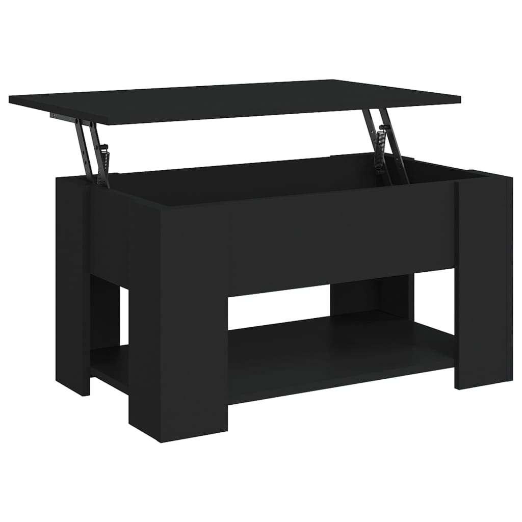 fekete szerelt fa dohányzóasztal 79 x 49 x 41 cm (809711)