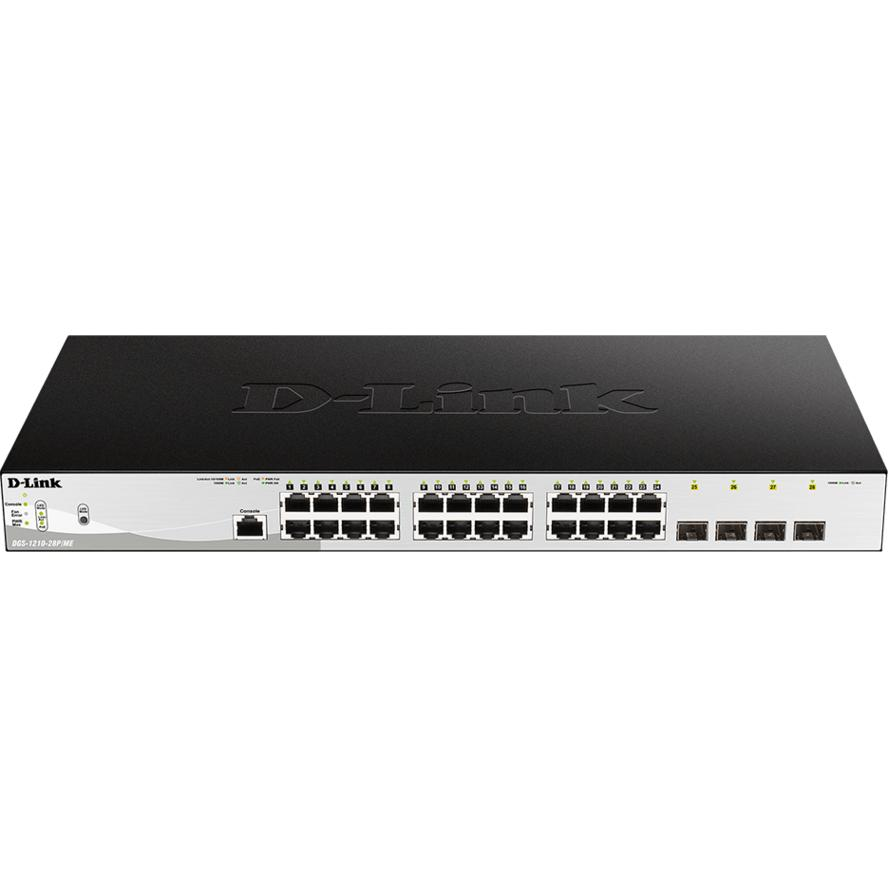 D-Link DGS-1210-28P/ME/E hálózati kapcsoló Vezérelt L2/L3 Gigabit Ethernet (10/100/1000) Ethernet-áramellátás (PoE) támogatása 1U (DGS-1210-28P/ME/E)