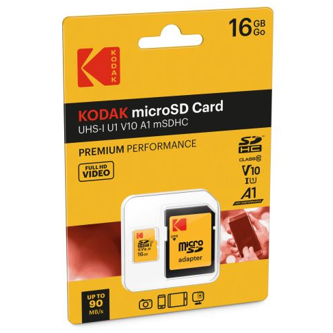 MICROSDHC KARTA KODAK UHS-I U1 V10 A1 16GB