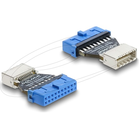 Delock Adapter USB 5 Gbps 20 Pin Pfostenbuchse zu USB 5 Gbps Typ-E Key B Buchse