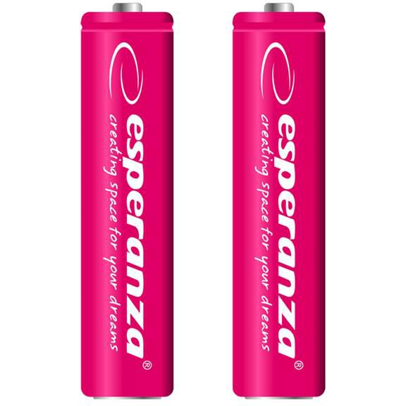 Esperanza EZA101R AAa, 1000 Mah, Ni-Mh Piros Újratölthető Elem Csomag 2 Darab (EZA101R - 5901299923139)