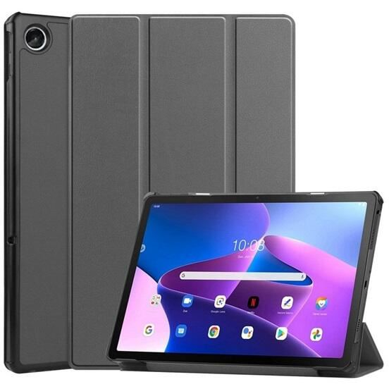 Gigapack Lenovo Tab M10 Plus (TB128) LTE bőr hatású fliptok sötétszürke (GP-150457)
