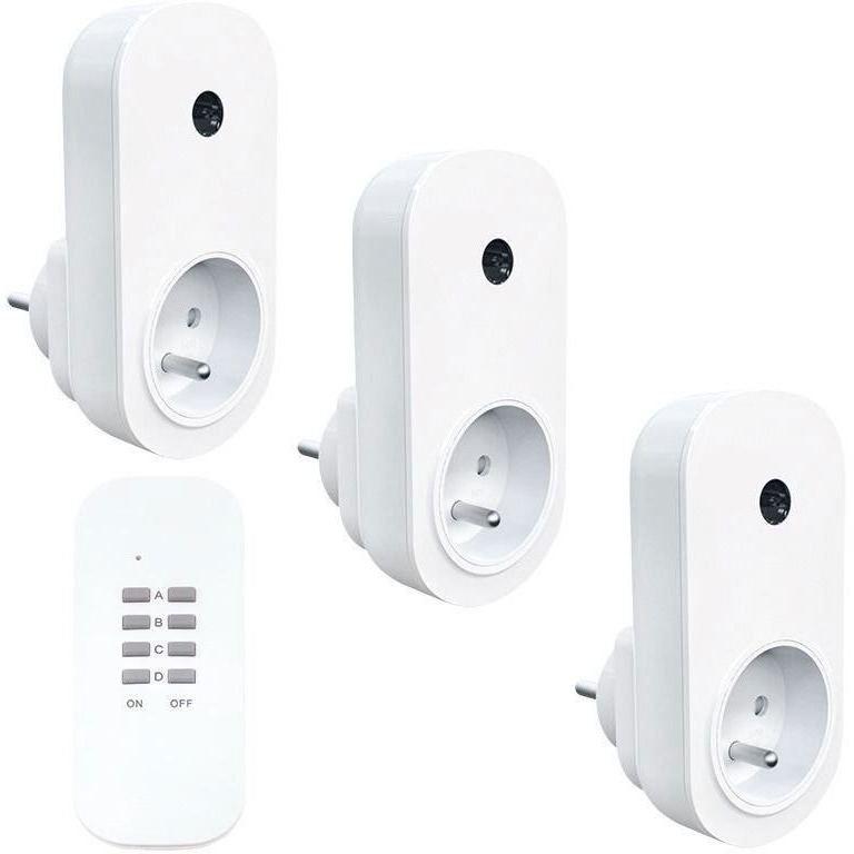 Solight Távirányítós konnektor szett, 3 + 1, 3 konnektor, 1 távirányító (DY09)