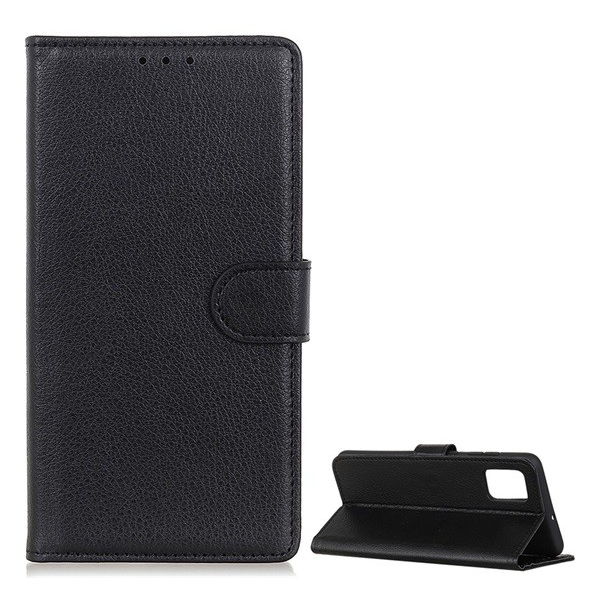 Tok álló, bőr hatású (FLIP, oldalra nyíló, asztali tartó funkció, prémium) FEKETE [LG K62 (LMK525)] (5996591025070)