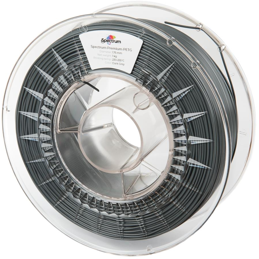 Spectrum 3D nyomtatószál, Premium PET-G, 1,75 mm, Dark Grey, 1 kg (80310)