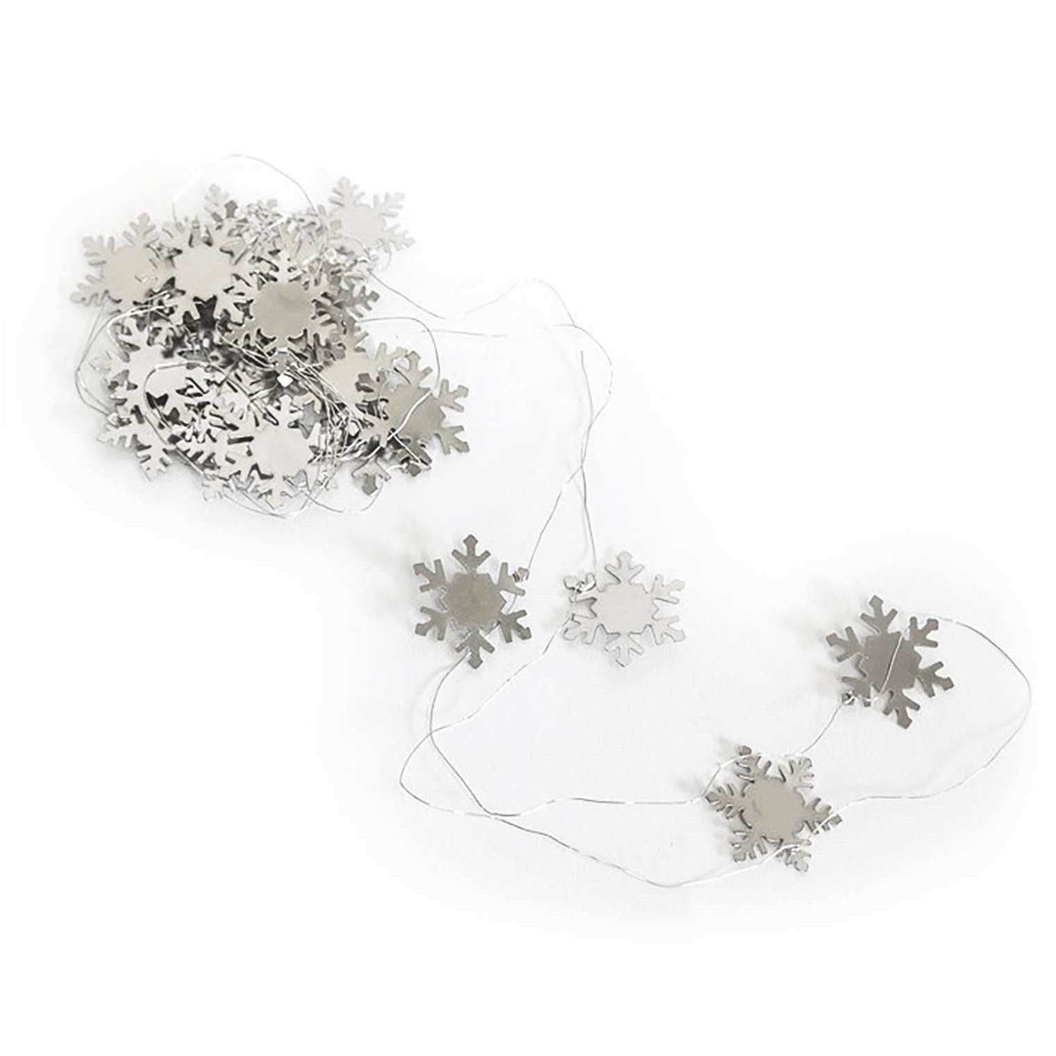 LAALU füzér hópelyhekkel, ezüst, 2 m (LAU-2176)