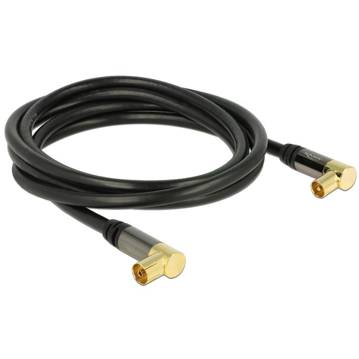 Delock IEC(koax) > IEC(koax) RG-6/U 2 m antennakábel fekete (88865) (DL88865)