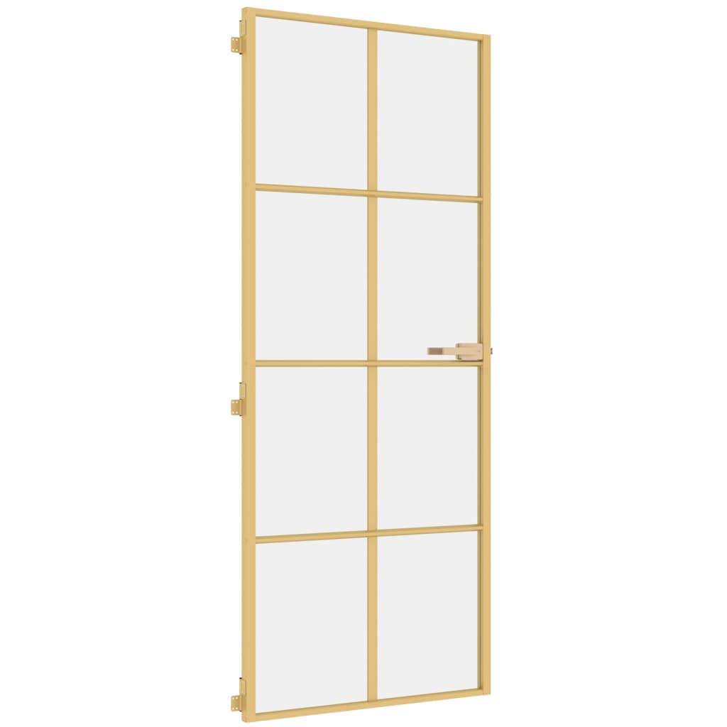 arany edzett üveg és alumínium vékony beltéri ajtó 83x201,5 cm (155141)