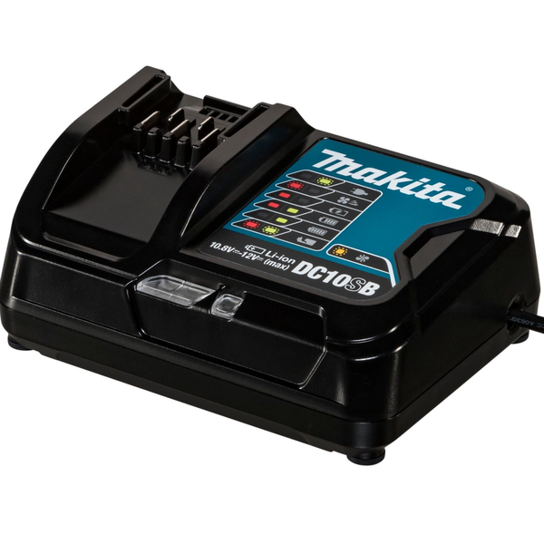 Бързо зарядно за акумулатори, Makita, 120x163x73 мм, черно