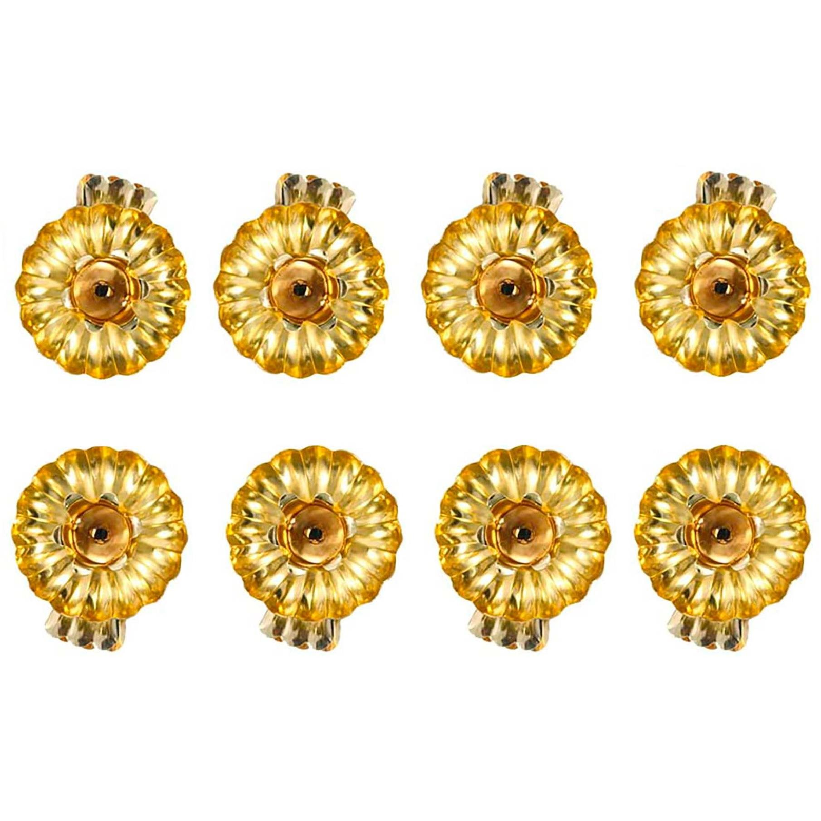 LAALU Karácsonyi dísz - gyertyacsipesz, aranyszínű virág, 8 db (LAU-1931)