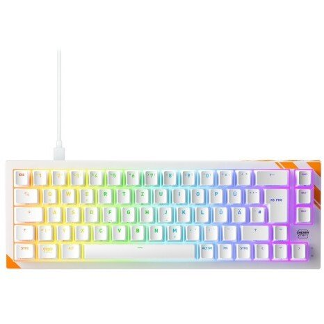 CHERRY K5 PRO TMR COMPACT tastatur Spil USB QWERTZ Tysk Orange, Hvid