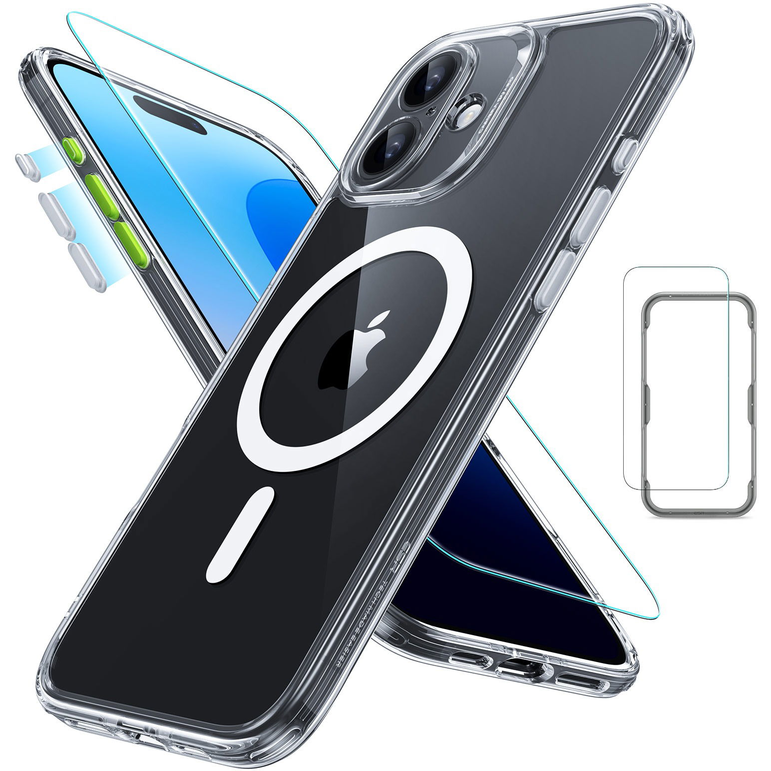 ESR Classic Pro Case (HaloLock) Set, Compatible with iPhone 16, Clear tok (1A7760201)